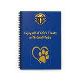 Enjoy All of Life's Treats with Gratitude Blue Spiral Notebook - Ruled Line