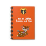 I Run on Coffee, Sarcasm and Dogs Orange Spiral Notebook - Ruled Line