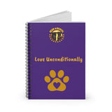 Love Unconditionally Purple Spiral Notebook - Ruled Line