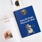 Enjoy the Simple Pleasure of a Walk Blue Spiral Notebook - Ruled Line