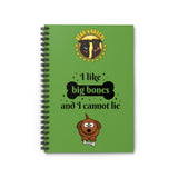 I Love Big Bones and I Cannot Lie Green Spiral Notebook - Ruled Line