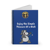 Enjoy the Simple Pleasure of a Walk Blue Spiral Notebook - Ruled Line