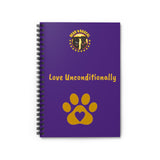 Love Unconditionally Purple Spiral Notebook - Ruled Line