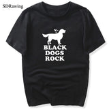 BLACK DOGS ROCK Women's Cotton Tee T-Shirt w/ 5 color choices, Plus sizes