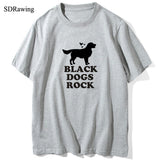 BLACK DOGS ROCK Women's Cotton Tee T-Shirt w/ 5 color choices, Plus sizes