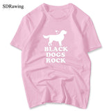 BLACK DOGS ROCK Women's Cotton Tee T-Shirt w/ 5 color choices, Plus sizes