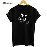 Thumbs Up Dog Cotton Women's Tee Funny T-shirt 6 colors