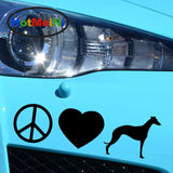 Peace Love Dog  Vinyl Car Decal / Sticker