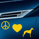 Peace Love Dog  Vinyl Car Decal / Sticker