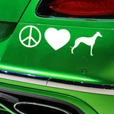 Peace Love Dog  Vinyl Car Decal / Sticker