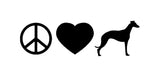 Peace Love Dog  Vinyl Car Decal / Sticker