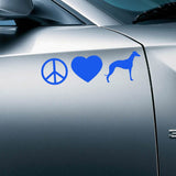 Peace Love Dog  Vinyl Car Decal / Sticker