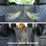 Dog Car Seat Cover with Mesh Waterproof Pet Carrier Car Rear Back Seat Mat Hammock Cushion Protector With Zipper And Pockets