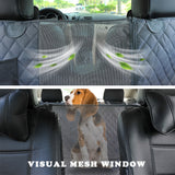 Dog Car Seat Cover with Mesh Waterproof Pet Carrier Car Rear Back Seat Mat Hammock Cushion Protector With Zipper And Pockets