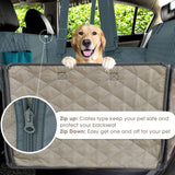 Dog Car Seat Cover with Mesh Waterproof Pet Carrier Car Rear Back Seat Mat Hammock Cushion Protector With Zipper And Pockets