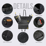 Dog Car Seat Cover with Mesh Waterproof Pet Carrier Car Rear Back Seat Mat Hammock Cushion Protector With Zipper And Pockets