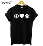 PEACE LOVE PAW PRINT *Dog or Cat* Women's Cotton T-Shirt
